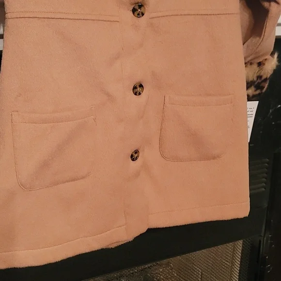Girls Tan Coat with Faux Fur Size 4